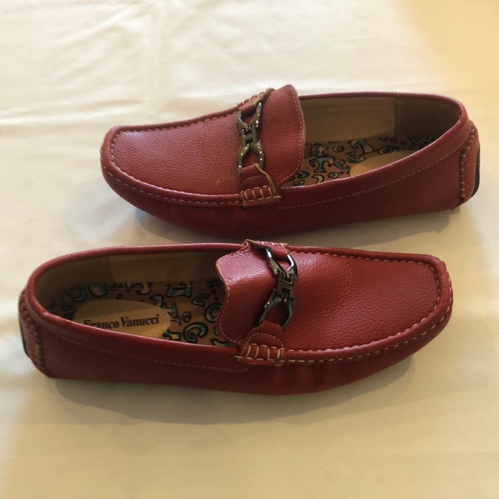 Men’s red Franco Vanucci driving shoes